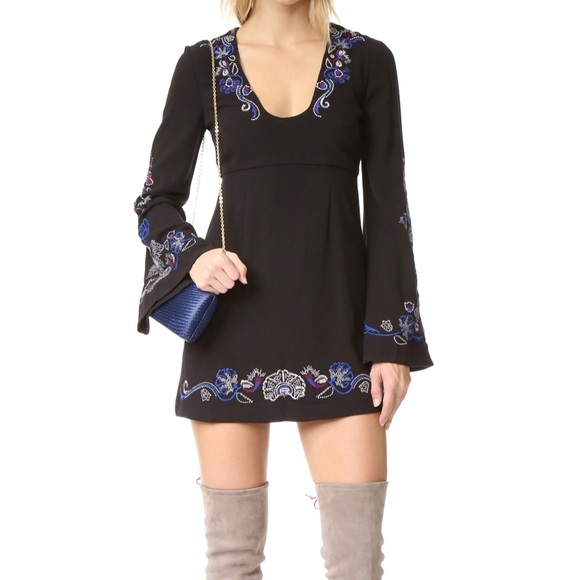 Free People NWT 4 Holiday Folk Flare Dress - Picture 1 of 8